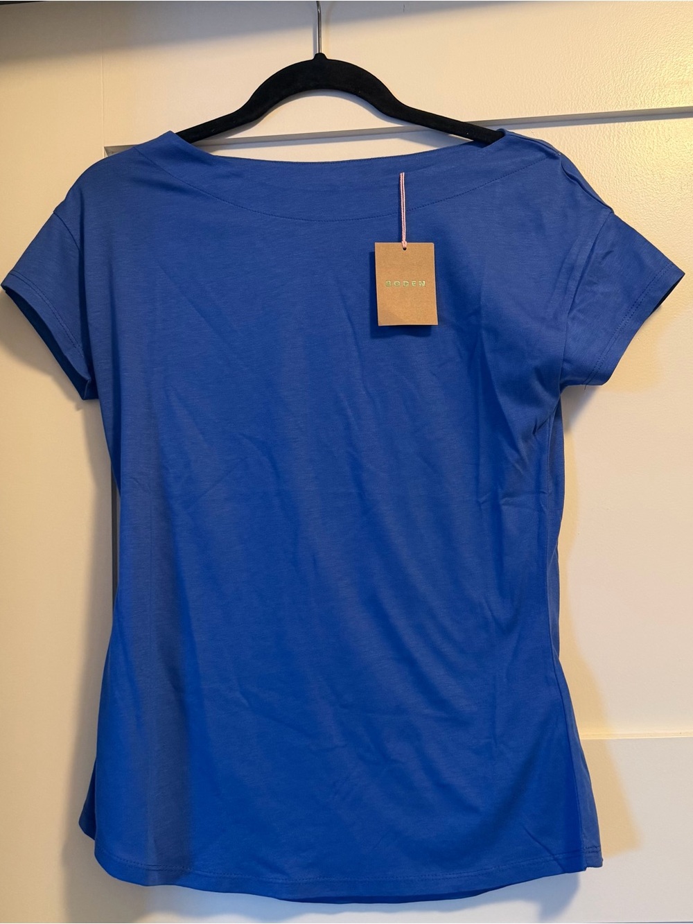 BODEN Blue Supersoft Boat Neck T-Shirt US 4 NWT